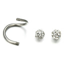 Stainless Steel Crystal Twist Ear Cartilage Helix Body Piercing Earring Stud H7
