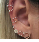 7pcs/Lots Boho Beach Retro Stud Clip Earrings Women Shell Ear Cuff Jewelry Gift