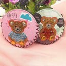 2pcs DIY Full Drill Diamond Painting Cute Bear Leather Wallet Bag Pendants