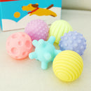 6x Soft Rubber Pet Squeaker Balls Chew Bite Teeth Cleaning Interactive Toys