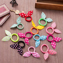 5PCS Rabbit Bunny Ear Ribbon Hair Band Wire Hair Bands Ribbon Dot Gum Headband3c