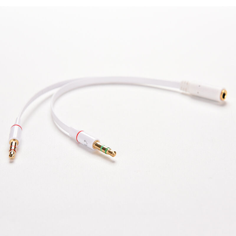 3.5mm Headphone Mic Audio Cable Female to Dual Male Converter Adapter For PC  TE