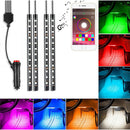 Durable 4*12LED Multicolor Car Interior Strip Lights Wireless Remote Control