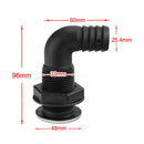 1" inch  Plastic 90 Degree Thru-Hull Bilge Pump Hose Fitting for Boats 2pcs