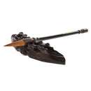Bow Chinese Wooden Brush Holder Holder Carved Art