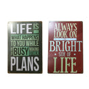 2 Pieces Metal Tin Sign Plate Poster Cafe Bar Pub Shabby Chic Plaque