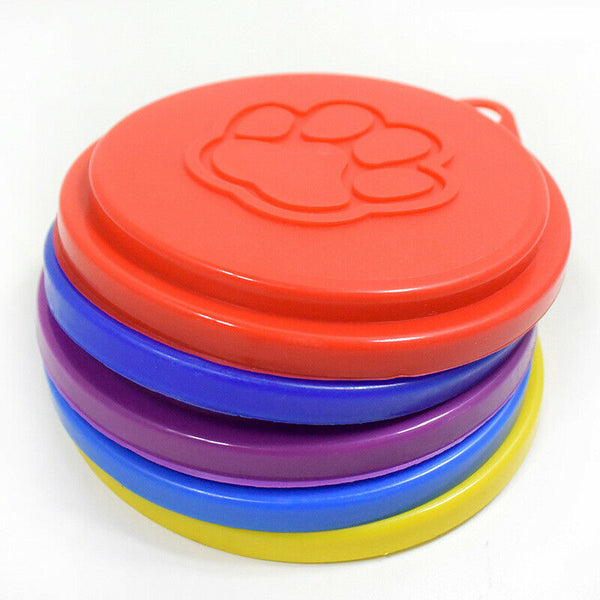 5X(2 Pcs Reusable Pet Dog Can Tin Food Covers With Print Fresh Pet Cans Pl A9G3)