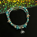 Turquoise Beaded Beach Anklet Elephant Anklet Starfish Anklet Nautical Ankl N4L5