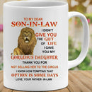To My Dear Son-In-Law Mug Letter Pattern Printed Coffee Cups Microwave Safe L0Z1
