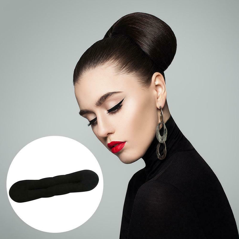 DIY Donut Sponge Bun Disk Hair Bud Maker Black Headbands for Women Girl (S) A
