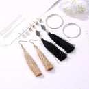 6 Pair Bohemian Long Tassel Pendant Drop Crystal Ears Stud Earring Set Jewe S7J4