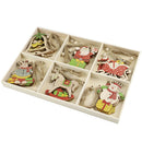 30pcs DIY Wooden Chips Santa Claus Pendants Christmas Tree Hanging Ornament A