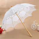 White Lace Cotton Embroidery Wedding Umbrella Bridal Parasol Photo Prop BPO