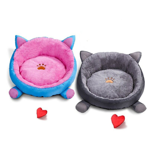 Cat Warm Bed Velvet Comfortable Ear Shape Kennel for Puppy Cama Gato Lovely D3L8