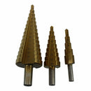 Set of 3 Drills Cutters Floors Conical HSS steel