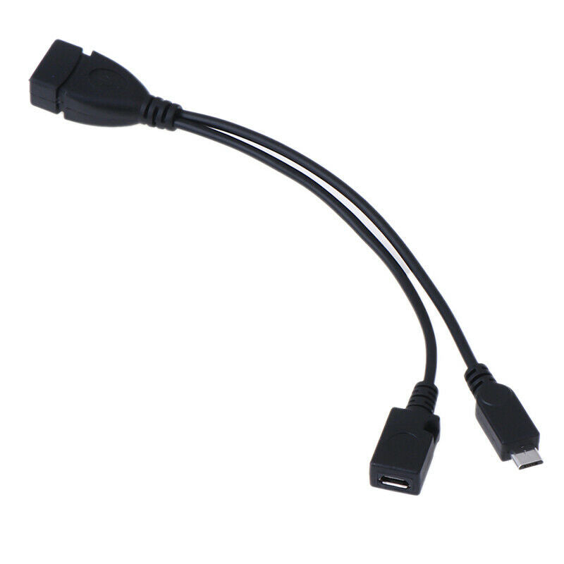 2 in1 Micro USB Male to Female to USB 2.0 Power Charging OTG Adapter Cabl OZ