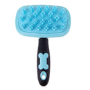 Pet Dog Cat Silicone Massage Comb Hair Removal Grooming Cleaning Brush Pink A