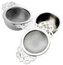 Tea Strainers with Drip Bowls (2-Pack); Elegant Stainless Steel Loose Leaf