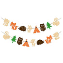 jungle animal banner cartoon forest hedgehog squirrel fox garland party decor 3c