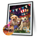 Mosaic Decor Full Drill Diamond Painting Bead Art (WX681 Fireworks Dog)