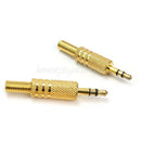 2x 3 Pole 3.5mm Male Plug Soldering Connector Earphone Headphone