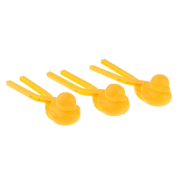 3in1 Duck Shape Snowball Clip Ball Maker Snow Mold Outdoor Sports Yellow