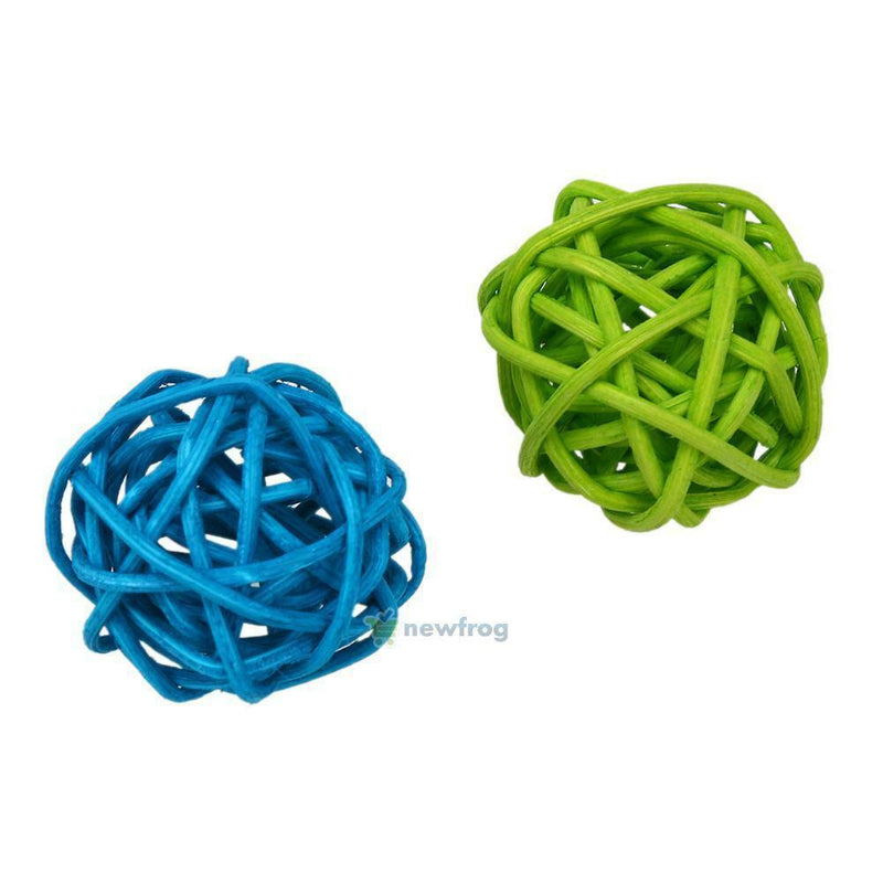 10Pcs Pet Parrot Rattan Hanging Ball Toys Bird Chewing Cage Active Decor Supply