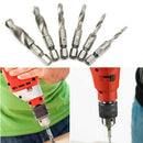 7 Pcs 1/4 Inch Hss Spiral Hex Shank Combination Drill Screw Tap Bit Set(M3- C1S4