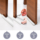 Door Bottom Sealing Strip Guard Sealer Stopper Door Weatherstrip (White)