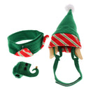 4Pcs Elf Hat Collar Leg Cuff Pet Costume Dog Christmas Holiday Set Puppy Cat