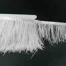 1pcs Snow White Ostrich Fringe Trim Feather Strip 1m Length NYN