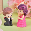 2pcs/Set Romantic Propose Marriage Lovers Micro Landscape PVC Decoration Do&+TOC