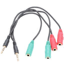 2 Pcs Cable Adapter 2 In 1 Splitter 4 Pole 3.5mm Audio Earphone Headset to  Q2F6