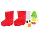 3 Sets Xmas Tree Stocking Non-woven Felt Applique Kit for DIY Sewing Project