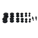 14 Pieces Ear Stretching Kit - BLK 7 Sizes Expanders Tapers Stretchers Plugs Set