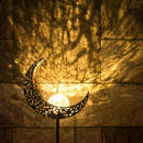 Garden Solar Lights Pathway Outdoor Moon Crackle Wrought Iron&Glass Globe Sta&+