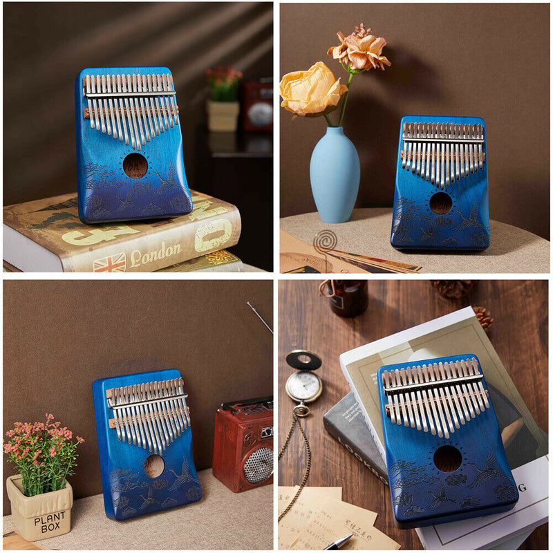 Mahogany Gradient Crane 17 Keys Kalimba Musical Instrument Wood Thumb Piano