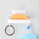 Practical 3 White Punch-Free Soap Boxes With Hooks For Bathroom Useful