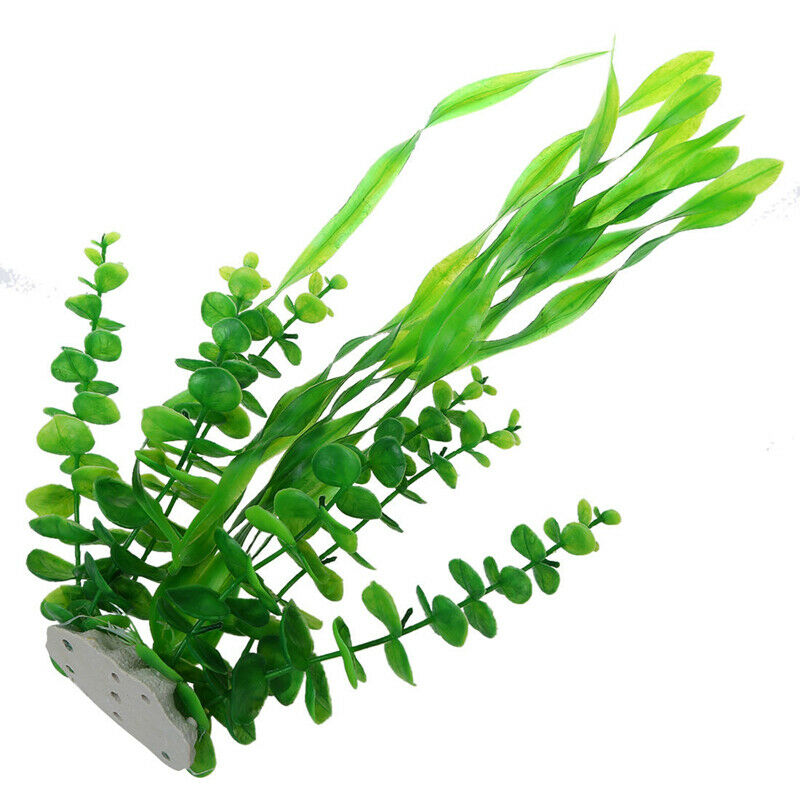 Plastic Fish Tank Water Plant Decoration 16 inch Height Green N7S3