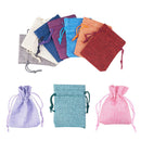 10Pcs Small Burlap Jute Hessian Wedding Favor Gift Candy Bags Drawstring Pouches
