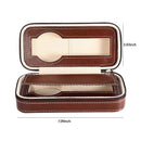 2 Grids PU Leather Travel Watch Storage Case Zipper Wristwatch Box Organize C2Y4