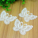 10Pcs 7.3x5.2cm White Lace Butterfly Sewing Applique Embroidery Patch Trim DIY