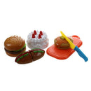 Plastic Cutting Birthday Party Cake Hamburg Slice Baby Kitchen Food Pretend
