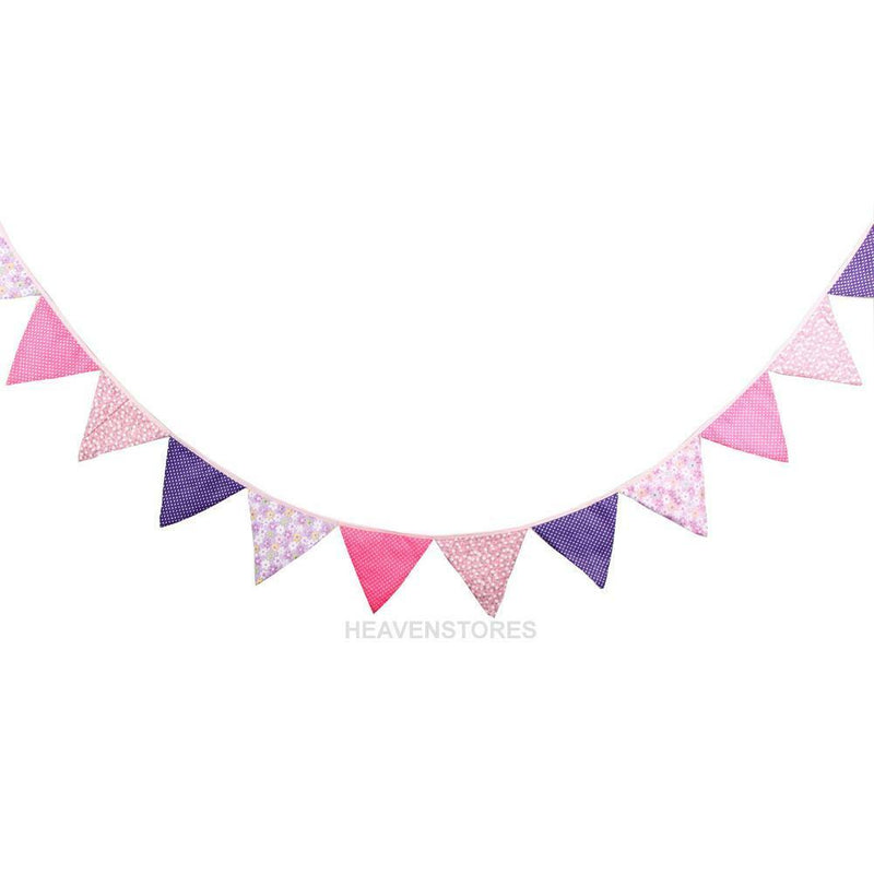12 Flags 3.2m  Cotton Birthday Party Wedding Pennant Bunting Banner Decor