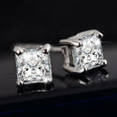 1Pair Fashion Women Men Ear Stud Earrings Solid Diamond Crystal Square Gifts