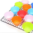 12 Pcs Silicone Cake Muffin Cupcake Mold Round Baking Mould Bakeware Tray Kits