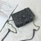 Sequins Bags Leather Splicing Women Shoulder Crossbody Square Bag (Black) A#S
