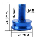 2 Pieces 7075 Aluminum Alloy Bike Bottom Bracket Waterproof Screws Blue