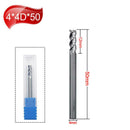 4x4Dx50mm Tungsten Steel Flat End 3 Flute HRC45 Mill CNC Milling Router