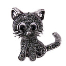 Alloy Crystal Cute Cat Brooches Clothing Pin Party Garment Accessories A